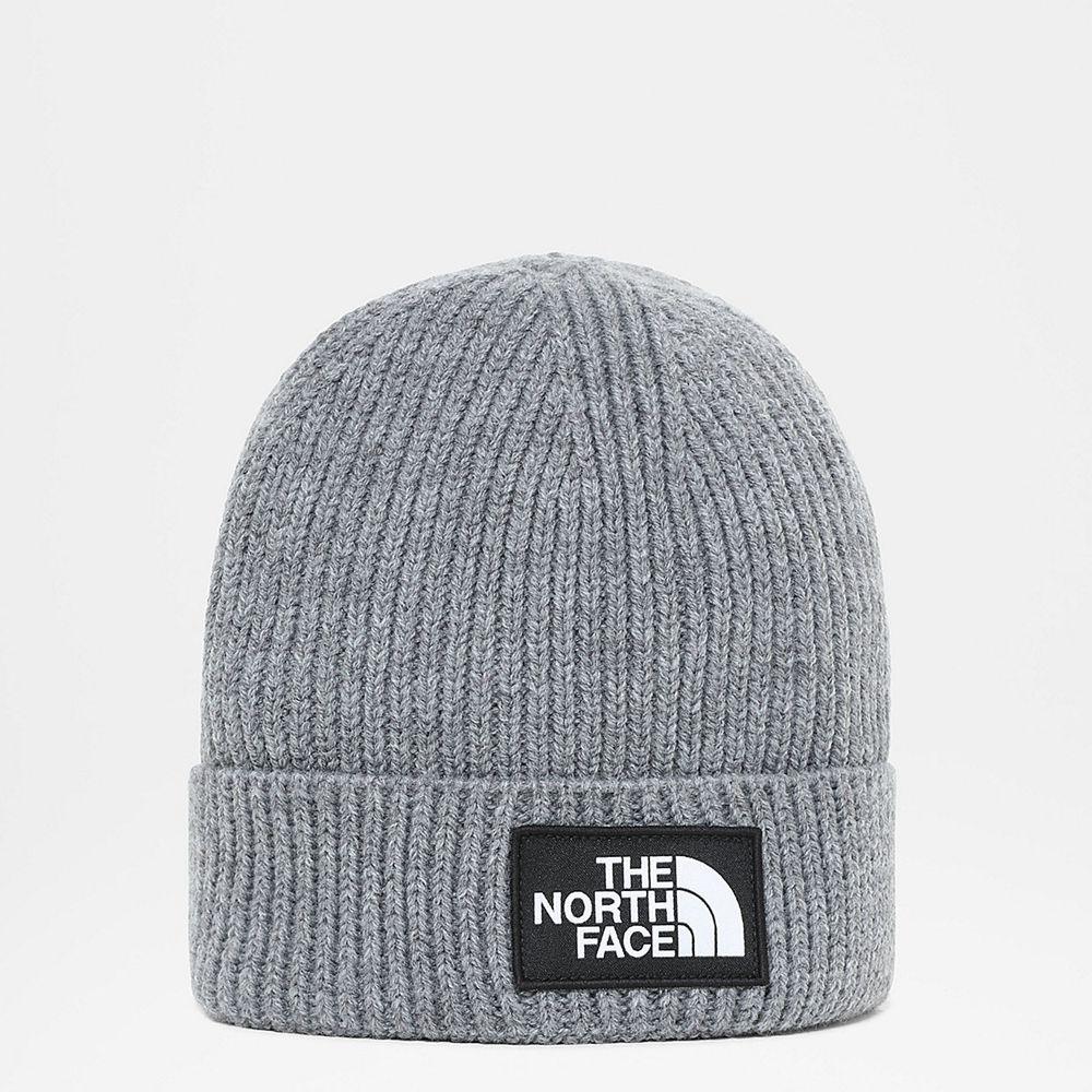 The North Face Tnf Box Logo Cuff Παιδικα Σκουφοσ - Γκρι (WISC35691)